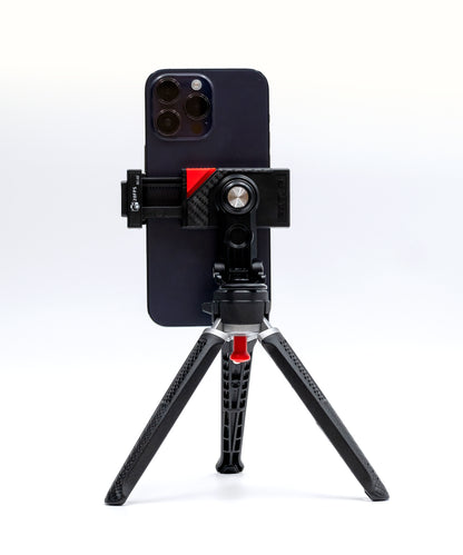 SC-02 Universal Mobile Phone Mount for Tripods with 360° Rotating Head & One-Touch Automatic Opening